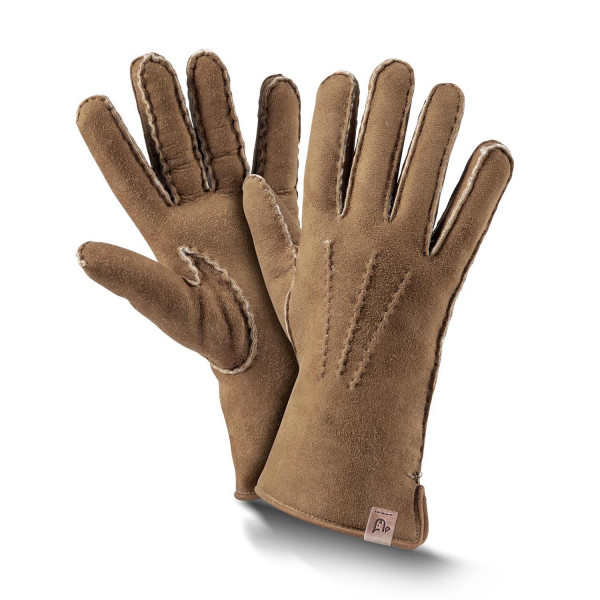 Lammfell Fingerhandschuhe PREMIUM taupe