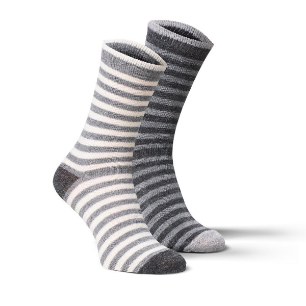 Alpaka Socken grau gestreift 2er Pack