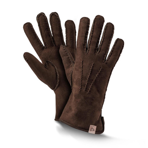 Lammfell Fingerhandschuhe PREMIUM dunkelbraun