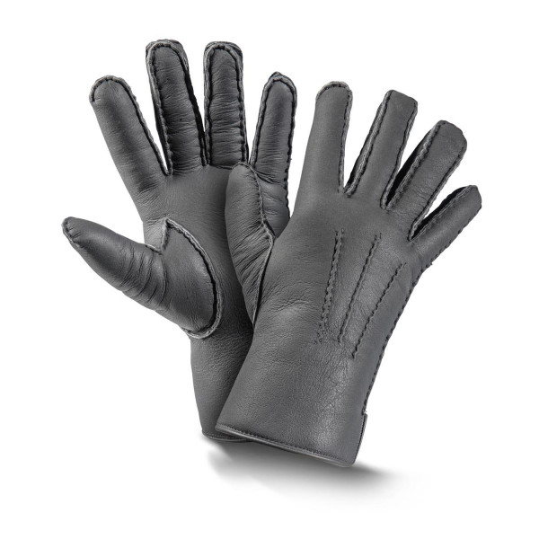 Lammfell Fingerhandschuhe PREMIUM Nappalan grau